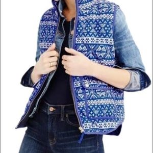 NWT J Crew Excursion Vest Fair Isle Down E4865